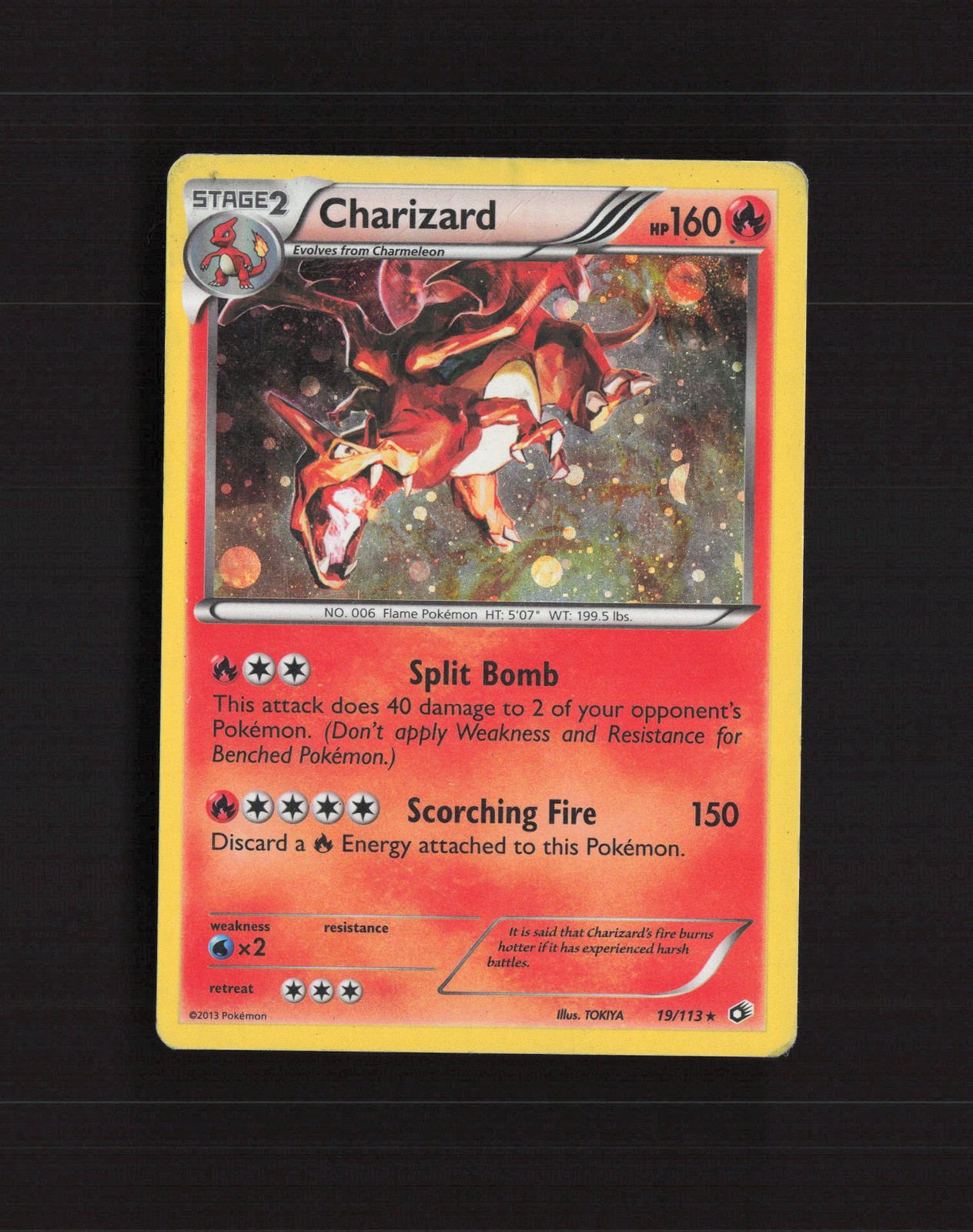 Charizard 19/113 Legendary Treasures Cosmos Holo Rare Holo Pokemon Card DMG