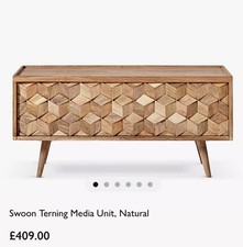 Swoon Terming TV stand Solid Wood Natural Mango RRP £409 See Scratch On Surface
