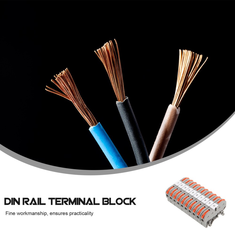 20 Sets Din Rail Wire Terminal Block Electrical Cabinets Distribution