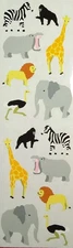 🦓  Mrs Grossman`s WILD ANIMALS ZOO Travel Stickers 1995 rhino elephant lion 