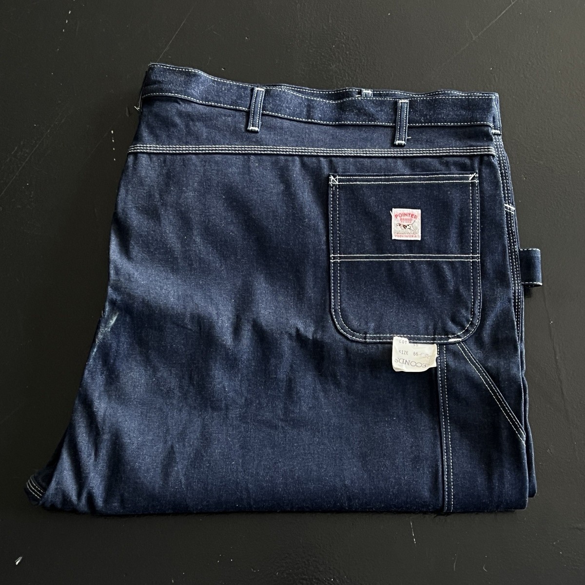 NWT Pointer Brand Men’s Carpenter Work Pants Blue Denim Jeans 66x30 Made in  USA