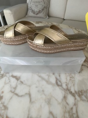 PRADA Sommer Pantolette Gr. 38,5 Gold 