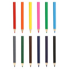 12 Pcs Wooden Colored Pencils Short Oil Based Colored Pencils, Multicolor