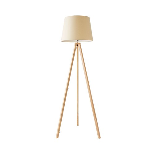 Trípode moderno de madera con luz lámpara de piso iluminación estándar tono algodón bombilla LED A+ - Imagen 47 de 47