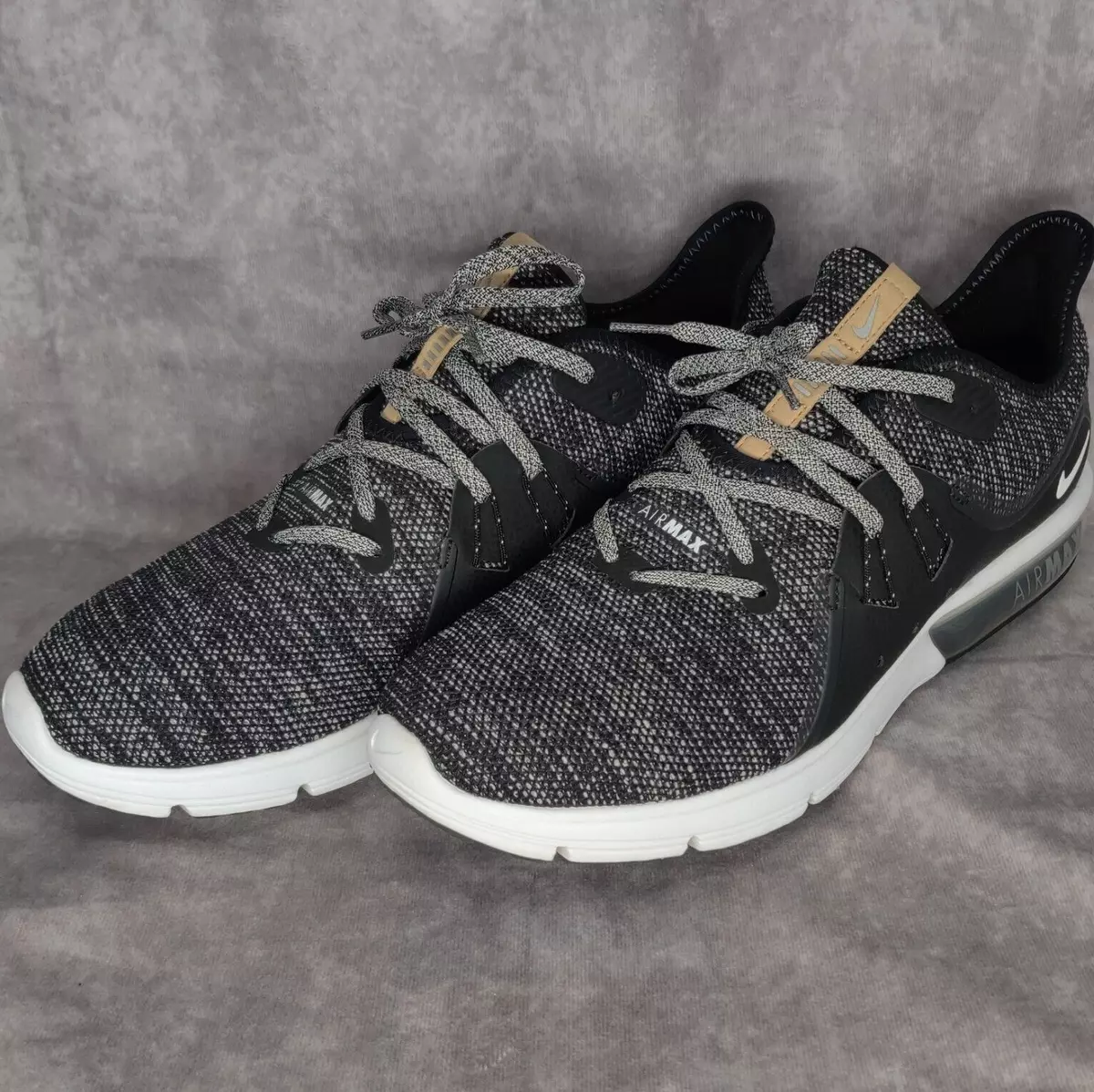 hazlo plano recibo Viaje Nike Air Max Sequent 3 Running Shoes - Black Dark Gray - 921694-011  Men&#039;s 11 | eBay