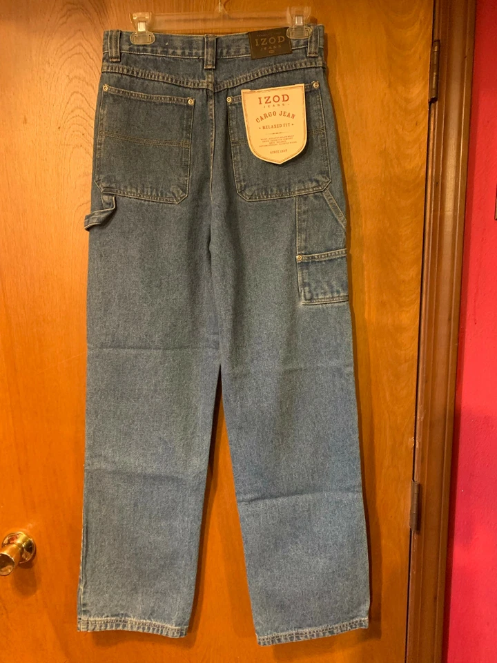 Pantalones de mezclilla cargo IZOD azules para niños talla 16 nuevos con etiquetas Foto 3 de 4