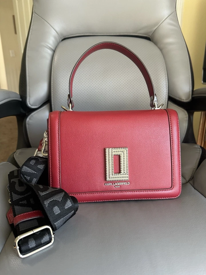 Bolso Bandolera Karl Lagerfeld Paris Simone Rojo, Nuevo con Etiquetas Foto 2 de 4