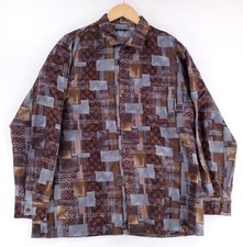 Triumph California VTG 70s 80s Button Up Shirt Long Sleeve Brown Disco Mens XL