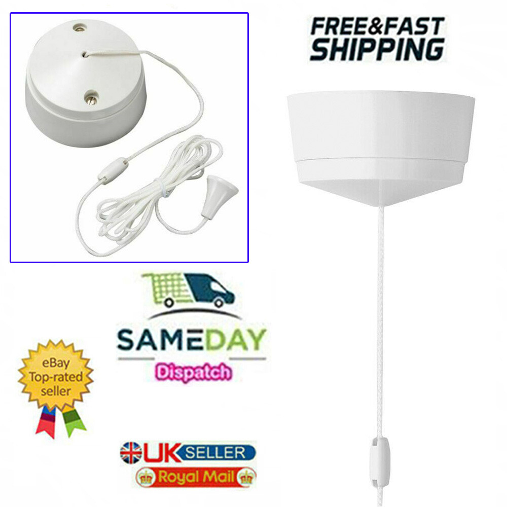6 Amp Ceiling Pull Cord Switch Bathroom Toilet Light Switches - Picture 1 of 8