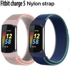 Nylon Watch Band For Fitbit Charge 5 Sport Loop Strap Wristband Bracelet