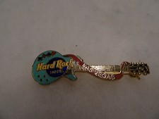 Hard Rock Cafe pin Las Vegas Hotel aqua green Les Paul Guitar with aces