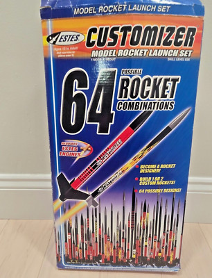Estes CUSTOMIZER Model Rocket Launch Set 64 Possible Designs:OPEN BOX Incomplete