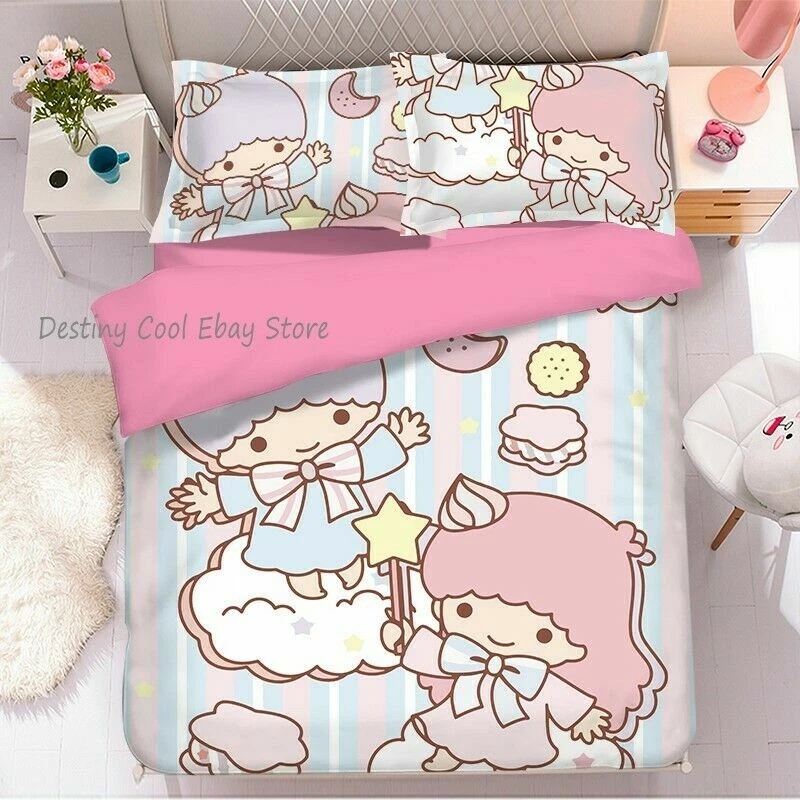 Funda de almohada funda de edredón de algodón Little Twin Stars Gemini regalo 3 piezas/4 piezas Foto 3 de 4