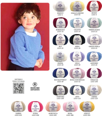 LANA SOFFICE BABY TRE SFERE 50% LANA 50% DRALON +- 175 mt. FERRI O UNC. 3/3,5