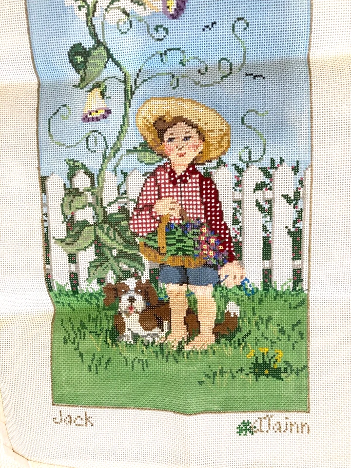 Jack & The Beanstalk Hand Painted Needlepoint Canvas With Threads - Image 4 of 4