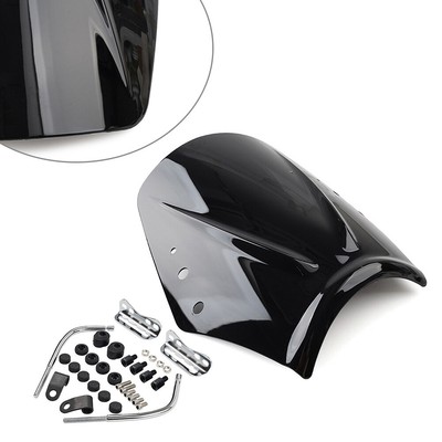 Universal Motorcycle Windshield Wind Screen Deflector Wind Shield Black