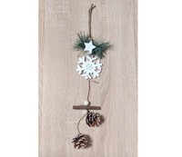 DekohäNger Schneeflocke 44Cm Stern Holz Weihnachtsdeko Girlande TüRdeko