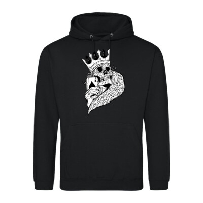 Youth Designz Herren Hoodie Skelett Poker King Pullover Casino Glückspiel Fun