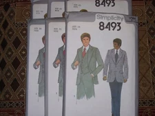 🌺 1978 UNCIRCULATED SIMPLICITY #8493 - MEN'S JACKET-PANTS-VEST PATTERN 34-44 FF