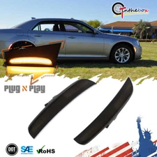 For 2015-up Chrysler 300 300C Front LED Side Fender Marker Lights Amber Lamps US