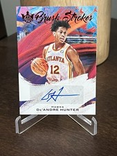 2020-21 PANINI COURT KINGS DE'ANDRE HUNTER BRUSH STROKES AUTO RUBY /49 HAWKS