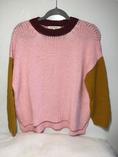 Xirena Pink Small XS Apres Ski Colorblock Alpaca Blend Fuzzy Sweater Pullover
