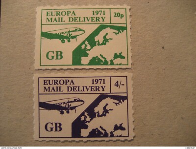 MAIL DELIVERY 1971 Plain Map Europa Europeism 2 LOCAL Stamp UK GB