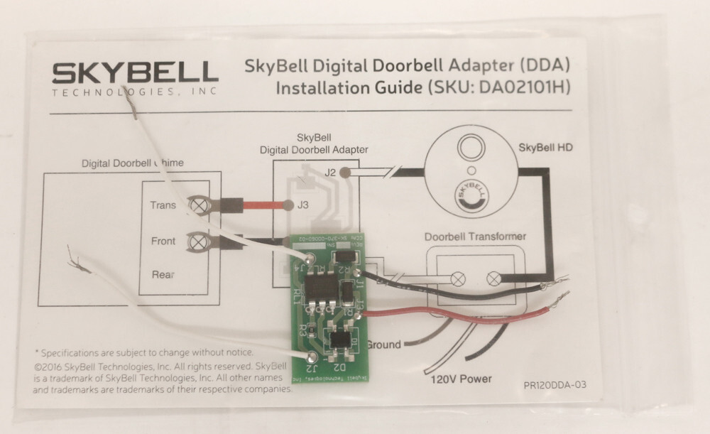 Skybell Digital Doorbell Adapter Skybell Video Doorbell Skybell Hd