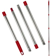 4 SectionSpin Mop Replacement Handle 32 Inch to 56 Inch Stainless Steel Red