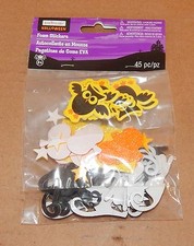 Halloween Foam Stickers Creatology 45pc Black Cats Owls Pumpkins Stars 40X