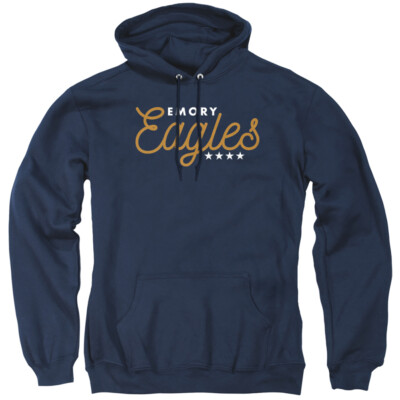 Emory University Adult Pullover Hoodie Eagles, Navy, S-3XL