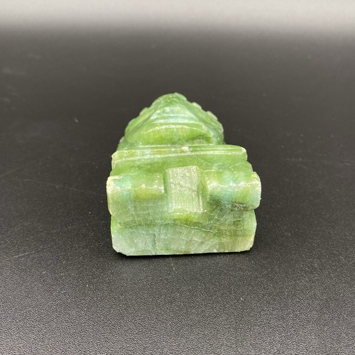 Vintage Carved Aztec Mayan Tiki Jade Marble Stone Bookend Shelf Sitter 3” - Picture 6 of 10