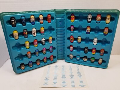Mighty Beanz Collection Lot Of 41 Beanz & Collector's Storage Case