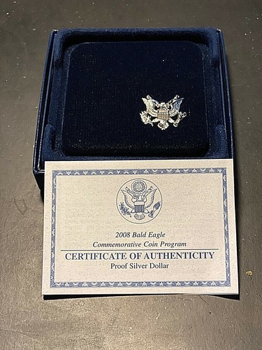 BALD EAGLE SILVER COMMEMORATIVE PROOF DOLLAR 2008 BEAUTIFUL!!!!!!!! WITH COA! - Picture 5 of 6