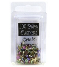 CREATIVE IMPRESSIONS - 4 PKGS OF 100 PAPER FASTENERS EACH FOR A TOTAL OF 400 PCS