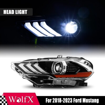 Headlight Left Side fit 2018-2023 Ford Mustang LED Projector DRL Front Lamp LH