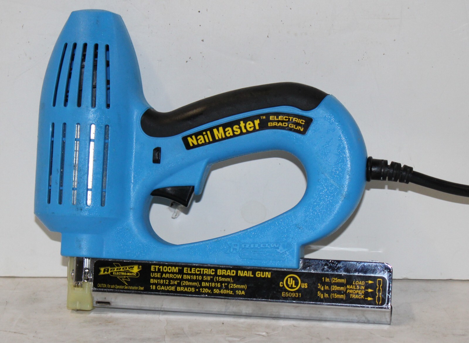 Nail Gun Arrow Nail Master Electric Brad Nailer Model ET100M AO4050477