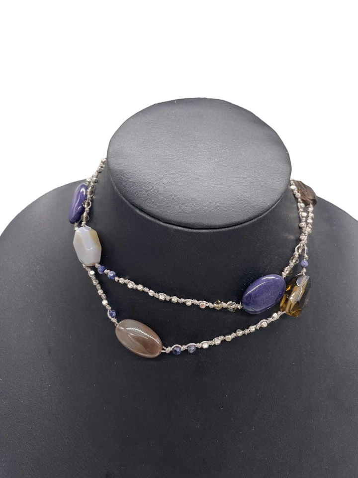 Collar de cuentas J Jill 40" con piedras semipreciosas multicolores Foto 2 de 4