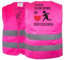 Kids Safety Vest,Security Hi-Visibility Reflective Vest,Running,Pink -KIDS777S