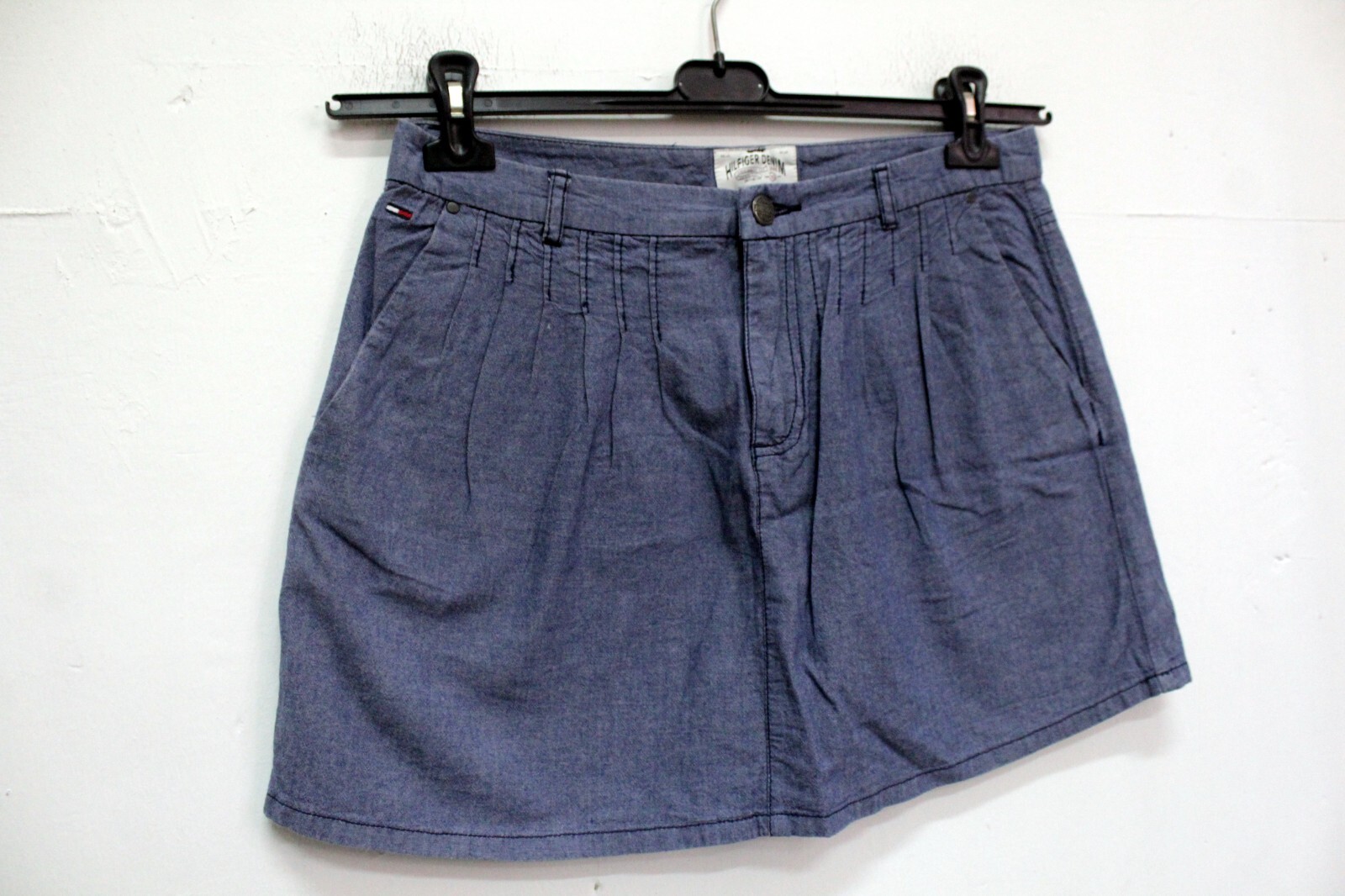 Tommy Hilfiger Gonna Donna Taglia S Skirt Woman Logo Cotone Jeans Blu