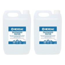 Hexeal Deionised Water 2 x 5L – Demineralised - Reduce Limescale & Water Stains