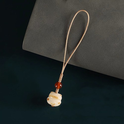 Natural Blanc Bodhi Root Charbon Brûlé Cat chanceux Cat Cat Cat Claw Car Chain _ - Photo 4/13