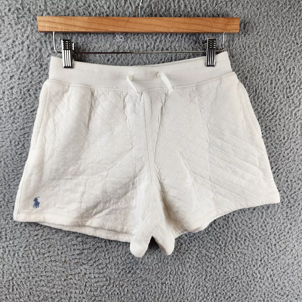 Polo Ralph Lauren Quilted Jacquard Shorts Kids L 12 14 Deckwash White Pull On