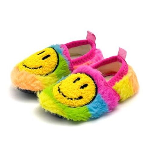 Smile Face Slippers Kids Toddler Slippers for Boys Girls 7.5-8 Toddler Rainbow