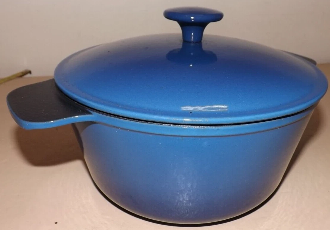 Ikea Senior Cast Iron Blue Casserole Dish Heavy Pot 21587 enamel