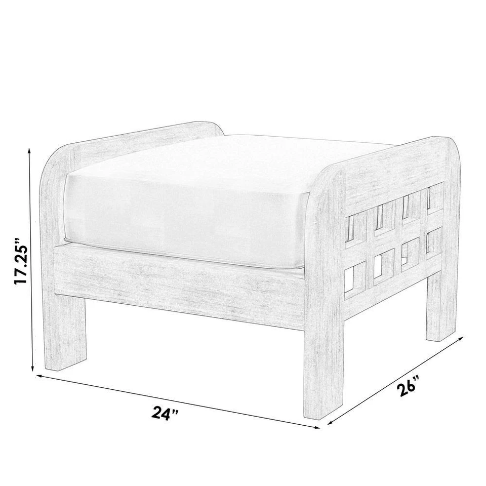 Otomana de exterior Company Monhegan de teca, marrón claro Foto 3 de 4