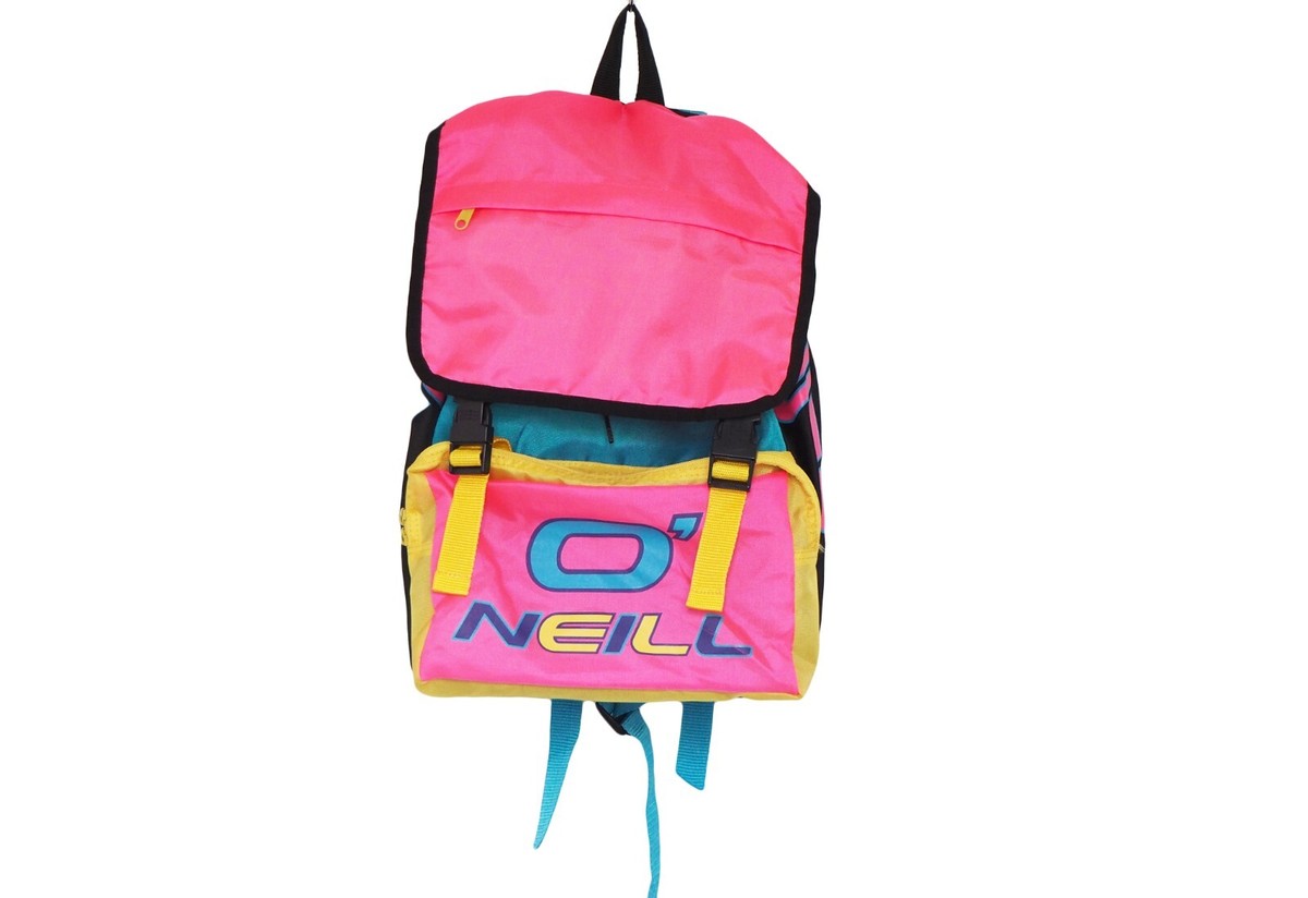 Vintage O'NEILL Backpack multicolor bag 90s big logo school bag