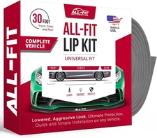 All-Fit Universal Complete 1.5" Lip Kit With Hardware Front, Sides, Rear(Silver)