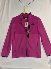 NWT Land  s End Kids XL 14-16 Full Zip Fleece Pink Waffle Weave Jacket