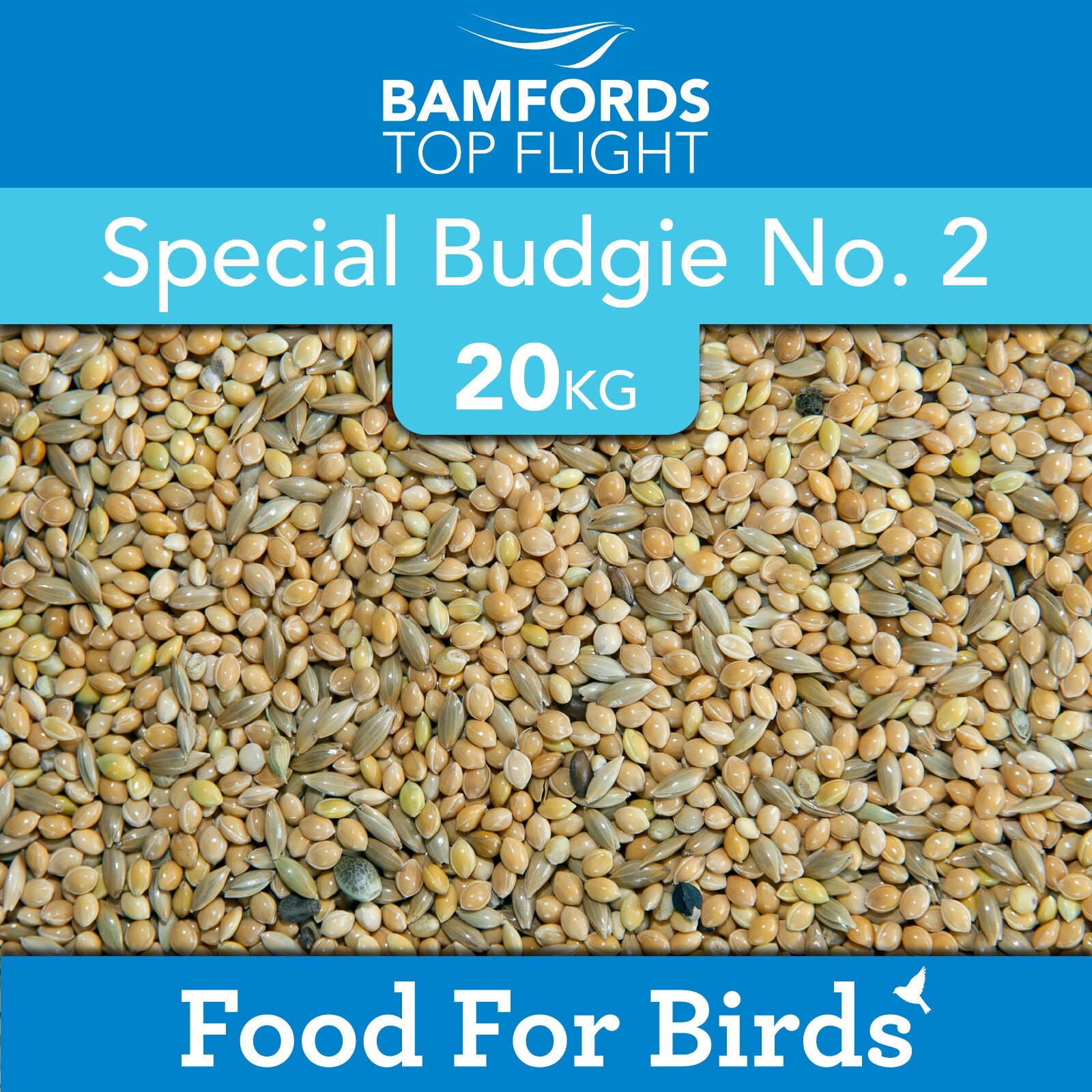 Bamfords Budgie No 2 20kg  Slow Release Special Mix Millet And Canary Seed